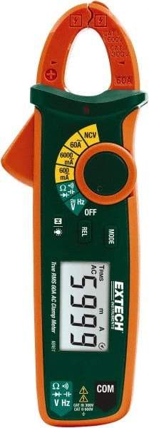 Extech - MA61, CAT III, Digital True RMS Clamp Meter with 0.7" Clamp On Jaws - 600 VAC/VDC, 60 AC Amps, Measures Voltage, Capacitance, Continuity, Current, Frequency, Resistance - Makers Industrial Supply