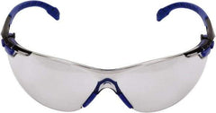 3M - Gray Lenses, Frameless Safety Glasses - Anti-Fog, Blue Frame, Size Universal, Wrap Around - Makers Industrial Supply