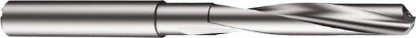 Sandvik Coromant - 7.5mm 130° Spiral Flute Solid Carbide Screw Machine Drill Bit - Uncoated, Right Hand Cut, 1.6142" Flute Length, 3.1102" OAL, Split Point, Straight Shank, Through Coolant - Makers Industrial Supply