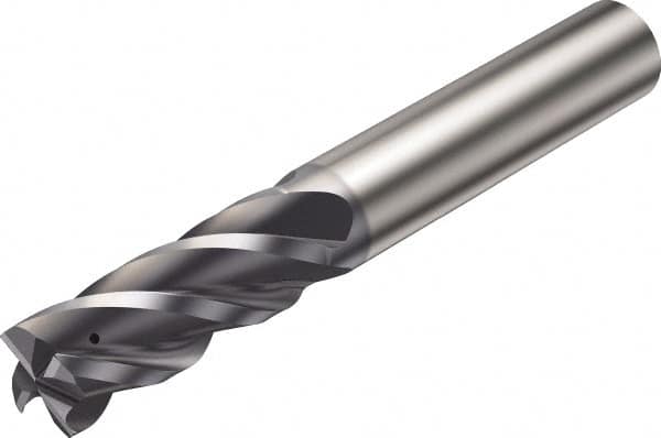 Sandvik Coromant - 8mm, 4 Flute, Solid Carbide, Corner Radius End Mill - 63mm OAL, 38° Helix, Right Hand Flute, 18mm LOC, Right Hand Cut - Makers Industrial Supply