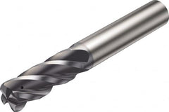 Sandvik Coromant - 5/16", 3/4" LOC, 5/16" Shank Diam, 2-1/2" OAL, 4 Flute, Solid Carbide Square End Mill - Single End, AlTiN Finish, Spiral Flute, 38° Helix, Right Hand Cut, Right Hand Flute, Series CoroMill Plura - Makers Industrial Supply