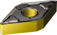 Sandvik Coromant - DNMG431 XM Grade 4325 Carbide Turning Insert - TiCN/AI2O3/TiN Finish, 55° Diamond, 1/2" Inscr Circle, 3/16" Thick, 1/64" Corner Radius