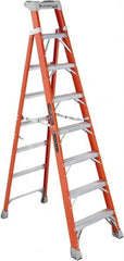 Louisville - 7 Steps, 8' High, Type IA Rating, Fiberglass Step Ladder - Makers Industrial Supply