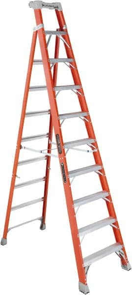 Louisville - 11 Steps, 12' High, Type IA Rating, Fiberglass Step Ladder - Makers Industrial Supply