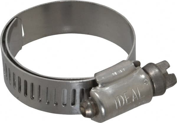 IDEAL TRIDON - SAE Size 16, 3/4 to 1-1/2" Diam, Stainless Steel Lined Worm Drive Clamp - Material Grade 316 - Makers Industrial Supply