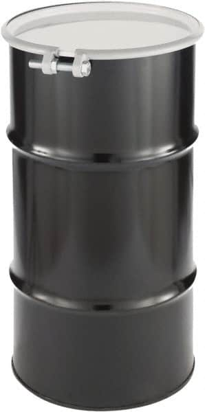 Made in USA - 16 Gallon Cylindrical Carbon Steel Open Head Drum - 27" High x 14" Diam - Makers Industrial Supply