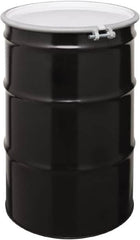 Made in USA - 55 Gallon Cylindrical Carbon Steel Open Head Drum - 33" High x 22-1/2" Diam - Makers Industrial Supply