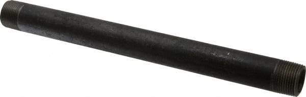 Made in USA - Schedule 80, 3/4" Diam x 11" Long Black Pipe Nipple - Threaded - Makers Industrial Supply