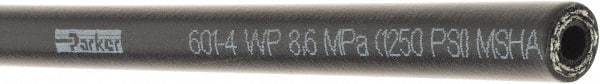 Parker - -4 Hose Size, 1/4" ID, 1,250 psi Work Pressure Hydraulic Hose - 3" Radius, Synthetic Rubber, -40°F to 257°F - Makers Industrial Supply