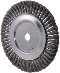 Weiler - 10" OD, 1" Arbor Hole, Knotted Wheel Brush - 0.016" Filament Diam - Makers Industrial Supply