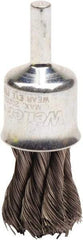 Weiler - 3/4" Brush Diam, Knotted, End Brush - 1/4" Diam Shank, 20,000 Max RPM - Makers Industrial Supply