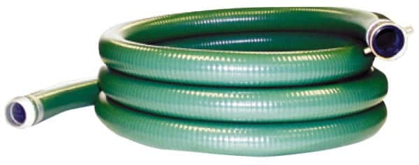 Alliance Hose & Rubber - 15 to 150°F, 2" Inside x 2.31" Outside Diam, PVC Liquid Suction & Discharge Hose - Green, 20' Long, 29 Vacuum Rating, 79 psi Working & 267 psi Brust Pressure - Makers Industrial Supply