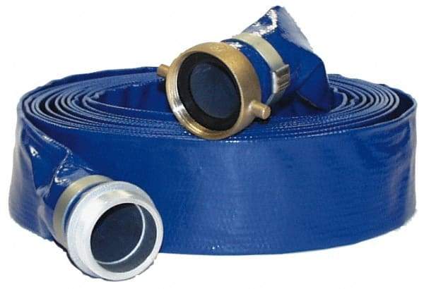 Alliance Hose & Rubber - -10 to 150°F, 1-1/2" Inside x 1.62" Outside Diam, PVC Liquid Suction & Discharge Hose - Blue, 100' Long, 75 psi Working & 225 psi Brust Pressure - Makers Industrial Supply