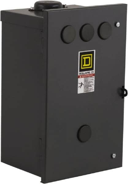 Square D - 3R NEMA Rated, 4 Pole, Electrically Held Lighting Contactor - 20 A (Tungsten), 30 A (Fluorescent), 208 VAC at 60 Hz, 4NO Contact Configuration - Makers Industrial Supply