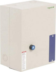 Schneider Electric - 3 Pole, 80 Amp, 120 Coil VAC, Nonreversible Enclosed IEC Motor Starter - 1 Phase Hp: 15 at 240 VAC, 7.5 at 120 VAC, 3 Phase Hp: 25 at 208 VAC, 30 at 230 VAC, 60 at 460 VAC, 60 at 575 VAC - Makers Industrial Supply