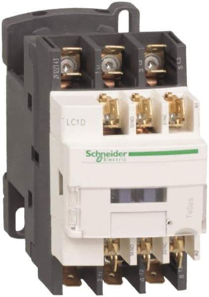 Schneider Electric - 3 Pole, 120 Coil VAC at 50/60 Hz, 25 Amp at 440 VAC and 9 Amp at 440 VAC, Nonreversible IEC Contactor - 1 Phase hp: 0.5 at 115 VAC, 1 at 230/240 VAC, 3 Phase hp: 2 at 200/208 VAC, 2 at 230/240 VAC, 5 at 460/480 VAC, 7.5 at 575/600 VAC - Makers Industrial Supply