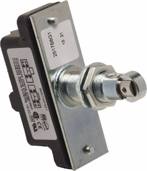 Square D - SPDT, NC/NO, 600 VAC, Screw Terminal, Roller Plunger Actuator, General Purpose Limit Switch - 1 NEMA Rating, IP20 IPR Rating, Panel Mount, 1-1/4 Lb. Operating Force - Makers Industrial Supply