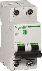 Schneider Electric - 10 Amp, 440 VAC, 2 Pole, DIN Rail Mounted Miniature Circuit Breaker - Magnetic Trip, Multiple Breaking Capacity Ratings, 18-4 AWG, 76mm Deep x 81mm High x 36mm Wide - Makers Industrial Supply