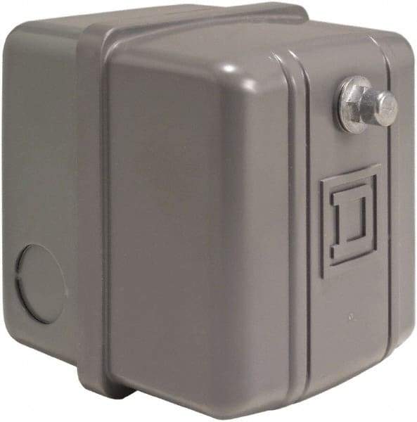 Square D - 1 NEMA Rated, DP, 5 to 10 psi, Electromechanical Pressure and Level Switch - Adjustable Pressure, 460/575 VAC, 1/4 Inch Connector, Screw Terminal, For Use with Air Compressors, Power Circuits, Water Pumps - Makers Industrial Supply