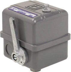 Square D - 1, 7, 9 and 3R NEMA Rated, 145 to 175 psi, Electromechanical Pressure and Level Switch - Adjustable Pressure, 575 VAC, L1-T1, L2-T2 Terminal, For Use with Square D Pumptrol - Makers Industrial Supply