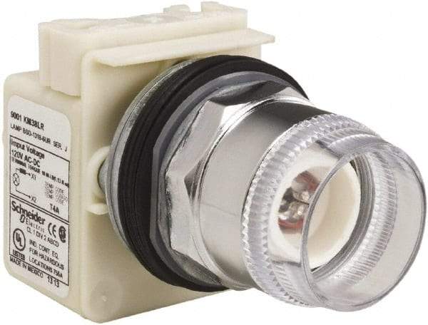 Schneider Electric - Flush Pushbutton Switch Operator - Red, Round Button, LED Lamp, Illuminated - Makers Industrial Supply