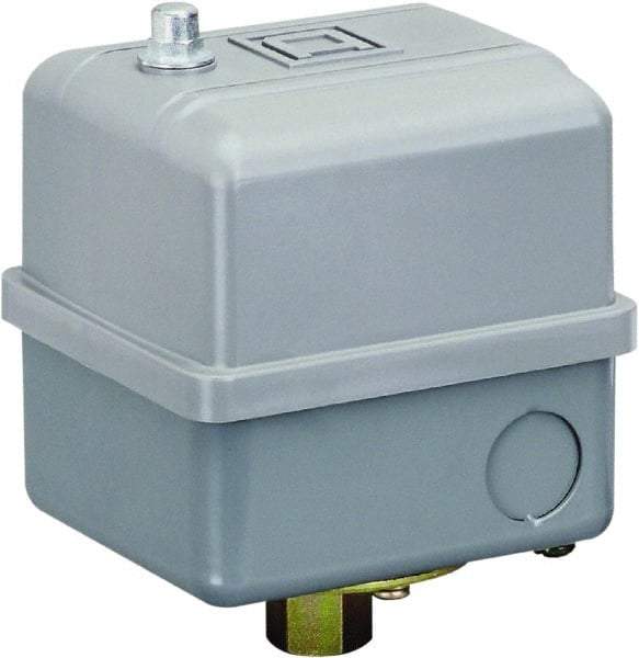 Square D - 1, 7, 9 and 3R NEMA Rated, 125 to 150 psi, Electromechanical Pressure and Level Switch - Adjustable Pressure, 575 VAC, L1-T1, L2-T2 Terminal, For Use with Square D Pumptrol - Makers Industrial Supply