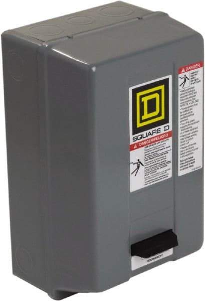 Square D - 220 Coil VAC at 50 Hz, 240 Coil VAC at 60 Hz, 18 Amp, Nonreversible Enclosed Enclosure NEMA Motor Starter - 2 hp at 1 Phase, 1 Enclosure Rating - Makers Industrial Supply