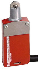 Telemecanique Sensors - NO/2NC Configuration, Multiple Amp Level, Metal Roller Plunger Safety Limit Switch - 5m Cable Length, 30mm Wide x 16mm Deep x 70mm High, IP66, IP67, IP68 Ingress Rating - Makers Industrial Supply