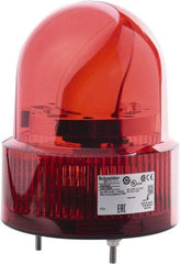 Schneider Electric - Red LED Flashing Rotating Mirror with Buzzer - 50 to 90 dB, Screw Mount, IP23, 24 VAC/VDC, 14 to 122°F - Makers Industrial Supply