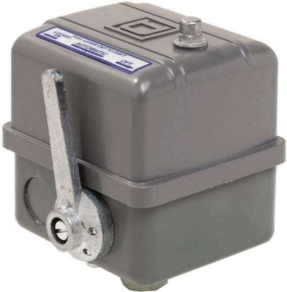 Square D - 1, 7, 9 and 3R NEMA Rated, 80 to 100 psi, Electromechanical Pressure and Level Switch - Adjustable Pressure, 575 VAC, L1-T1, L2-T2 Terminal, For Use with Square D Pumptrol - Makers Industrial Supply