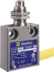 Square D - SPDT, NC/NO, 240 VAC, Prewired Terminal, Plunger Actuator, General Purpose Limit Switch - 1, 2, 4, 6, 6P NEMA Rating, IP67 IPR Rating, Panel Mount, 80 Ounce Operating Force - Makers Industrial Supply