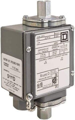 Square D - 4, 13 and 4X NEMA Rated, DPDT, 5,000 psi, Electromechanical Pressure and Level Switch - Adjustable Pressure, 120 VAC at 6 Amp, 125 VDC at 0.22 Amp, 240 VAC at 3 Amp, 250 VDC at 0.11 Amp, 1/4 Inch Connector, Screw Terminal, For Use with 9012G - Makers Industrial Supply