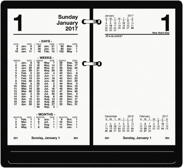 AT-A-GLANCE - 730 Sheet, 3-1/2 x 6", Financial Desk Calendar Refill - White - Makers Industrial Supply