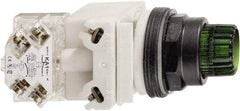 Schneider Electric - 30mm Mount Hole, Extended Straight, Pushbutton Switch Only - Octagon, Green Pushbutton, Illuminated, Momentary (MO) - Makers Industrial Supply