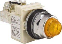 Schneider Electric - 120 VAC Amber Lens Indicating Light - Screw Clamp Connector - Makers Industrial Supply