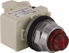 Schneider Electric - 24 V Red Lens LED Press-to-Test Indicating Light - Octagonal Lens, Screw Clamp Connector - Makers Industrial Supply