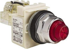 Schneider Electric - 24-28 VAC/VDC Red Lens Indicating Light - Screw Clamp Connector - Makers Industrial Supply