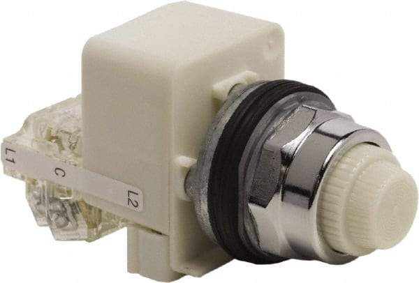 Schneider Electric - 120 VAC White Lens LED Indicating Light - Screw Clamp Connector - Makers Industrial Supply