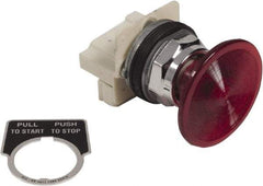 Schneider Electric - 1.18 Inch Mount Hole, Extended Straight, Pushbutton Switch Only - Round, Red Pushbutton, Illuminated, Maintained (MA), Weatherproof, Dust and Oil Resistant - Makers Industrial Supply