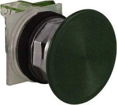 Schneider Electric - 30mm Mount Hole, Extended Straight, Pushbutton Switch with Contact Block - Green Pushbutton, Momentary (MO) - Makers Industrial Supply