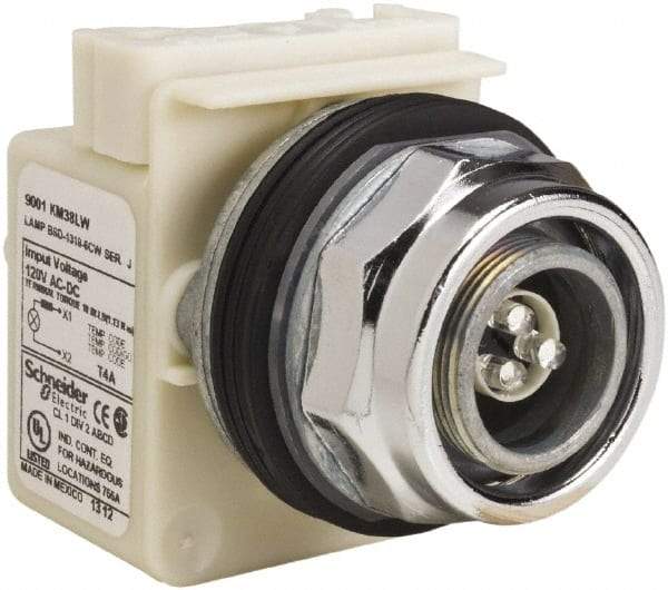 Schneider Electric - 120 V LED Pilot Light - Round Lens, Screw Clamp Connector - Makers Industrial Supply