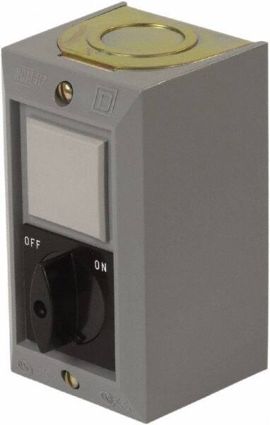 Schneider Electric - 3 Operator, Projecting Pushbutton Control Station - Up (Legend), Momentary Switch, 2NO/3NC Contact, NEMA 1 - Makers Industrial Supply