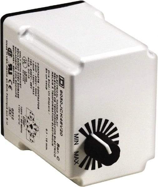 Square D - 0.1 to 10 min Delay, DPDT Time Delay Relay - 10 Contact Amp, 110 VDC & 120 VAC - Makers Industrial Supply