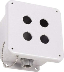 Square D - 4 Hole, 30mm Hole Diameter, Polymer Pushbutton Switch Enclosure - 3, 4, 13, 4X NEMA Rated - Makers Industrial Supply