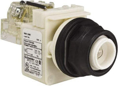 Schneider Electric - 220-240 V Incandescent Press-to-Test Indicating Light - Round Lens, Screw Clamp Connector, 54mm OAL x 42mm Wide, Vibration Resistant - Makers Industrial Supply