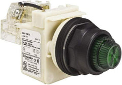 Schneider Electric - 24 V, 28 V Green Lens Press-to-Test Indicating Light - Round Lens, Screw Clamp Connector, Corrosion Resistant, Dust Resistant, Oil Resistant - Makers Industrial Supply