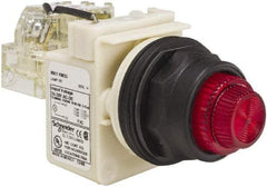 Schneider Electric - 24 V, 28 V Red Lens Press-to-Test Indicating Light - Round Lens, Screw Clamp Connector, Corrosion Resistant, Dust Resistant, Oil Resistant - Makers Industrial Supply