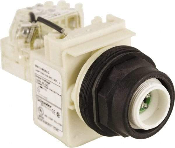 Schneider Electric - 120 V LED Press-to-Test Indicating Light - Round Lens, Screw Clamp Connector, Corrosion Resistant, Dust Resistant, Oil Resistant - Makers Industrial Supply