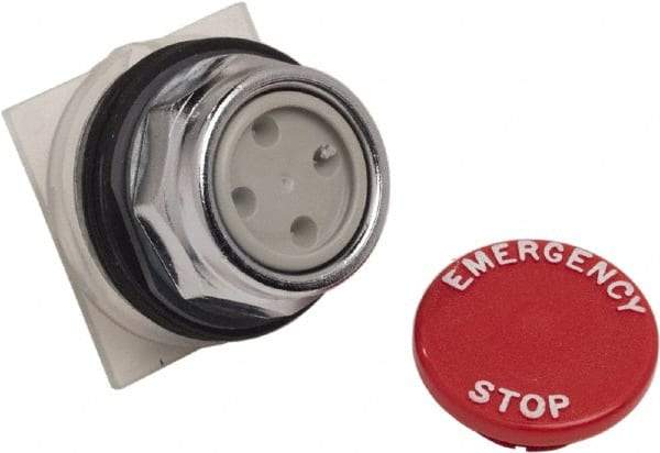 Schneider Electric - 1.18 Inch Mount Hole, Extended Straight, Pushbutton Switch Only - Round, Red Pushbutton, Momentary (MO), Weatherproof, Dust and Oil Resistant - Makers Industrial Supply