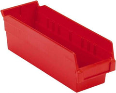 LEWISBins+ - 11-5/8" Deep, Red Hopper Shelf Bin - 4" High x 4-1/8" Wide x 11-5/8" Long - Makers Industrial Supply